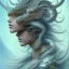 Placeholder: sango fantasy, fantasy magic, intricate, sharp focus, illustration, highly detailed, digital painting, concept art, matte, artgerm and paul lewin and kehinde wiley, masterpiece silver dragon head blue African nice breast Afo woman turquoise waves