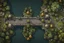 Placeholder: top view of medieval stone bridge, road through image, game scene, cartoon colors