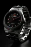 Placeholder: Generate an image of an Avenger watch with a stainless steel band and a black dial."