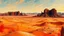 Placeholder: Vast expanse of arid landscape stretches out before me, a hyperrealistic desert where sandy dunes give way to twisted rock formations, their rugged textures and earthy tones seemingly ripped from the very essence of the desert itself. Inspired by the abstract expressionism of Tachisme, the colors bleed and blend together in a dynamic dance of warm oranges, fiery reds, and deep blues, evoking the raw energy and unbridled emotion of the desert's unforgiving yet majestic beauty.