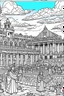 Placeholder: Ancient rome royal palace - cartoon - colouring book