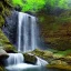 Placeholder: Cybeepunk picture, fantasy, cave water falls, highest peak island,