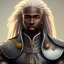 Placeholder: African male swordsman, white hair, dreadlocks, leather armor, fantasy art, portrait, 4k