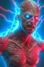 Placeholder: Skeletal man with strange eyes, action snapshot, bloody, Upper body portrait, 8k resolution by Greg Rutkowski, Artgerm, WLOP, Alphonse Mucha dynamic lighting hyperdetailed intricately detailed Splash art trending on Artstation triadic colors Unreal Engine 5 volumetric lighting, thunderstorm