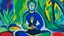 Placeholder: An oil expressionist painting by Matisse of a yoga teacher meditating.