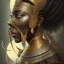 Placeholder: sango fantasy, fantasy magic, intricate, sharp focus, illustration, highly detailed, digital painting, concept art, matte, masterpiece head sexy Indonisian beauty black afro hair earth lady silver tiger head Egyptian princess pyramid