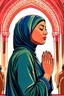 Placeholder: An illustration of a Muslim woman leading a prayer