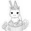 Placeholder: coloring page, cute unicorn, Cupcake Unicorn, full view, realistic face, only draw lines, coloring book, clean line art, –no sketch, color, –ar 3:4, white background, minimalistic black lines, minimal black color, low level black colors, coloring page, avoid thick black colors, thin black line art, avoid colors, perfect shape, perfect clear lines,