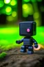 Placeholder: bricklaying adorable cute chat ninja robot in garden, with short punk hair and real human eyes, its such a perfect day, motion blur, smoke, 8k, downlight, soft light, depth of field, photorealism, trending on art station, lotsa detail