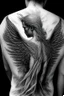 Placeholder: angel from back ultra realistic tattoo design