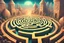 Placeholder: Fantasy artwork. One of the winning photos captures an otherworldly, imaginative-style work of art depicting a dreamlike maze. The images are elegant, detailed, and complex, with cinematic lighting, vibrant colors, whimsical structures, and beautiful fantasy themes. Ultra-detailed fantasy canvas oil painting photo, realistic 4K, very attractive and beautiful dynamic lighting, award-winning dreamy landscape watercolor patchwork in pastel colored watercolors. Modifiers: Nikon D850 highly detailed