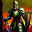 Placeholder: 90's TCG art retro fantasy art of knight crusader