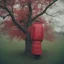Placeholder: Tree, red, autochrome, plastic puffy jacket