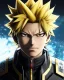 Placeholder: Detailed anime portrait of bakugo from my hero academia, gold hair and golden eyes, black suit, intricate details, full body portrait, keep head in frame, slight smile, black Japanese motif, concept art, highly detailed, digital painting, concept art, sharp focus, illustration, art by Yoji Shinkawa, WLOP and greg rutkowski and alphonse mucha and artgerm and yanjun Chen and Junji ito and Makoto Shinkai, HDR, octane render