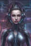 Placeholder: Virtual girl-neural network, cyberpunk, dystopia, by Anne Stokes