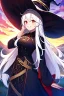 Placeholder: girl, masterpiece, best quality, cinematic lighting, detailed outfit, vibrant colors, perfect eyes, long hair, white hair, red eyes, witch outfit, smile, angry, landscape,