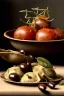 Placeholder: Ravioli by renaissance style still life oil painting, dish, natural tomato, albahaca, olives, oil olive, moisture, art, Leonardo da Vinci, natural, chef, high kitchen, smooth, gradient color background, unreal engine 5, ray tracing, RTX, lumen lighting, ultra detail, volumetric lighting, 3d.