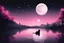 Placeholder: 湖 月 ピンク 星空 ブランコ 黒猫シルエット