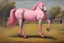 Placeholder: a pink horse like a 19th painting