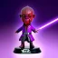 Placeholder: Plastic Jedi mace windu purple bobblehead with boots and hands