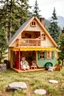 Placeholder: doll house with doll camping wagon