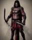 Placeholder: human berserker meaty black hair longsword