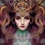 Placeholder: portrait,"Insanely detailed photograph of a beautiful Queen of the light Goddess,gorgeous clean face, highly intricate dress,intricately designed colorful mardigras decorations in hair,ominous,elegant, highly detailed hair, digital painting, artstation, concept art, smooth, sharp focus, illustration, art by artgerm and greg rutkowski, alphonse mucha,Dan witz, 8 k,looking downward,album cover art,fantasy