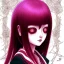 Placeholder: cute girl Junji Ito style, darkred tones,