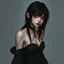Placeholder: a pretty girl, skinny, dark hair, gothic clothes, dark fantasy, pale