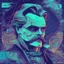 Placeholder: Futuristic, cyberpunk, Friedrich Nietzsche,Comic style