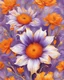 Placeholder: bright light and purple, gold and orange flower van Gough white background