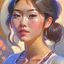 Placeholder: portrait Anime chinese woman cute-fine-face, pretty face, realistic shaded Perfect face, fine details. realistic shaded lighting by Ilya Kuvshinov Giuseppe Dangelico Pino and Michael Garmash and Rob Rey, IAMAG premiere, WLOP matte print, cute freckles, masterpiece