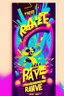 Placeholder: nostalgic Blast from the Past rave party poster cheerfull disney abstract