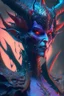 Placeholder: Female demon alien,FHD, detailed matte painting, deep color, fantastical, intricate detail, splash screen, complementary colors, fantasy concept art, 32k resolution trending on Artstation Unreal Engine 5