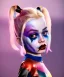 Placeholder: Harley quinn toddler, full body, soft skin, dramatic lighting, hyper realistic