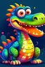 Placeholder: Acrtoon 2d art illustration . Cute.funny female Colorful crocodile