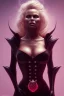 Placeholder: Pamela Anderson as evil queen in black leather, leather, busty, cleavage, angry, stern look. character design by cory loftis, fenghua zhong, ryohei hase, ismail inceoglu and ruan jia. unreal engine 5, artistic lighting, highly detailed, photorealistic, fantasy