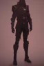 Placeholder: a man modern in military science fiction armor, the armor must be made of spiritual fabric, black and red. a fabric similar to that worn by men of the witch church of the past.