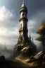 Placeholder: fantasy art very tall tower sleek stone