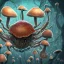 Placeholder: portrait crabe homme champignons hallucination