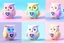 Placeholder: Tiny cute isometric Owl like emoji that is a Co2 monitor with LCD display, heart shape, soft lighting, soft pastel colors, 3d icon clay render, blender 3d, pastel background --v 4 --s 750