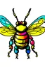Placeholder: (white background, colourful. use black outline. Cartoon style. Colourful. Bold and clear outline.) Bee