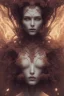 Placeholder: portrait photography of an ethereal beautiful animal goddess, Fire theme art, Dark moody night atmosphere, Portrait of a woman by Michelangelo, 8K, close-up face, anatomically perfect face, oak tree roots, ignore NSFW