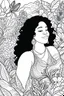 Placeholder: Design a set of delightful coloring pages celebrating the beauty and diversity of black curvy women surrounded by a lush floral background. These coloring pages should encourage creativity and self-expression.