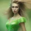 Placeholder: fairy, green, beautiful, hyperrealism, masterpiece, expert, cinematic lighting, sharp focus, 8K, pastel, macro lens, woman, detailed, flower, legs, symmetric face, blonde