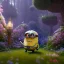 Placeholder: pixar style, volumetric summer garden environment and background, realistic painting of a Minion, smiling, detailed digital painting, extreme dense and fine fur, anime, ornate, colour-washed colors, elegant, small minutiae, tiny features, particulars, centered, smooth, sharp focus, renderman gofur render, 8k, uhd, detailed eyes, realistic shaded volumetric lighting, sunlight caustics, backlight, centered camera view