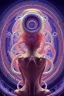 Placeholder: Spiritual being with Tentacles over human Head creating reality around, wrapping Spiral around people, Psychedelic