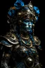 Placeholder: beautiful faced ancient roman full body portrait, adorned with ancient roman decopunk metallic floral headress, wearing metallic ancient roman half face vantablack darc deco goth masque, azurit , agate mineral stone and metallic filigree armour ancient roman costume organic bio spinal ribbed detail of textured intricate detailed extremely epic athmospheric costume and ancient roman hyperrealistic background full body portrait art
