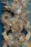 Placeholder: 'Doll Parts" depicts a statue at Burning Man consisting of mismatched doll parts decorated with intricately detailed quilling consisting of flowers, foliage, feathers, shells, fossils, wood, pinecones, and gemstones; surrealism; Salvador Dali; Mixed media, quilling, rapturous, award-winning, intricate, insanely detailed, elegant, fantasy