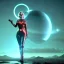 Placeholder: Ultra Realistic retro sci-fi scene, portrait, blonde woman, sweet young Marilyn Monroe face, perfect iris, glow eyes, makeup. Alien Saturn background, Retro sci-fi style, helmet, tight latex coat, fog, rain, soft color, highly detailed, unreal engine 5, ray tracing, RTX, lumen lighting, ultra detail, volumetric lighting, 3d, finely drawn, high definition, high resolution.